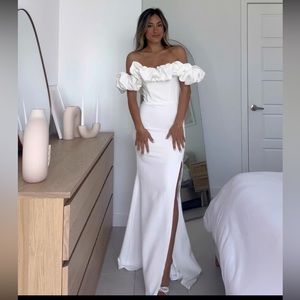 White off the shoulder gown. New never worn